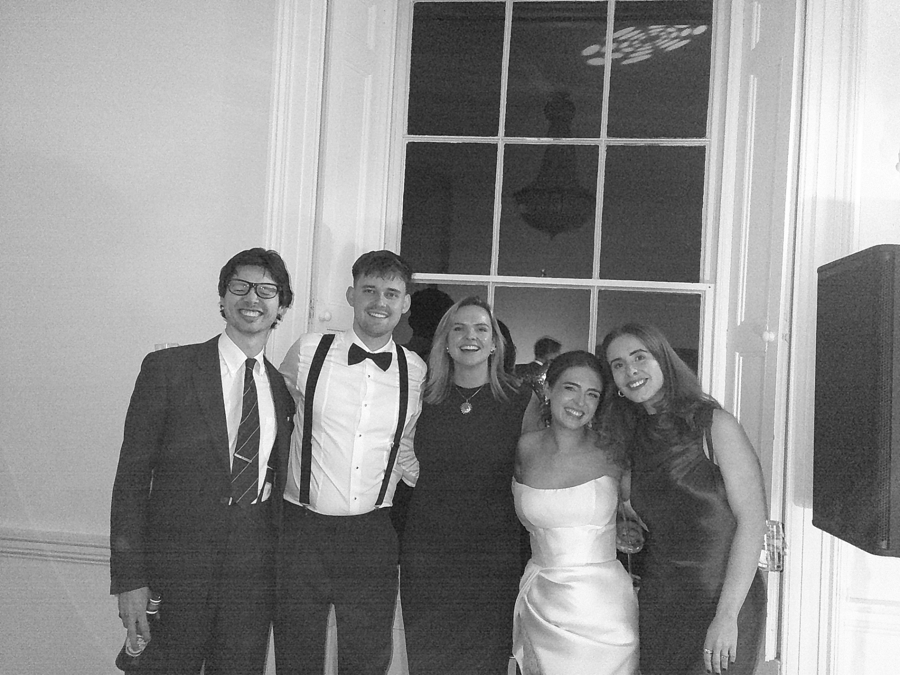 Bride with friends at the wedding reception, shot on SnapBox