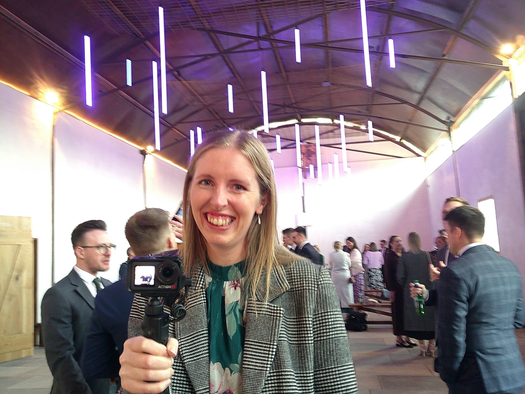Guest filming with a VlogBox camera, captured on SnapBox